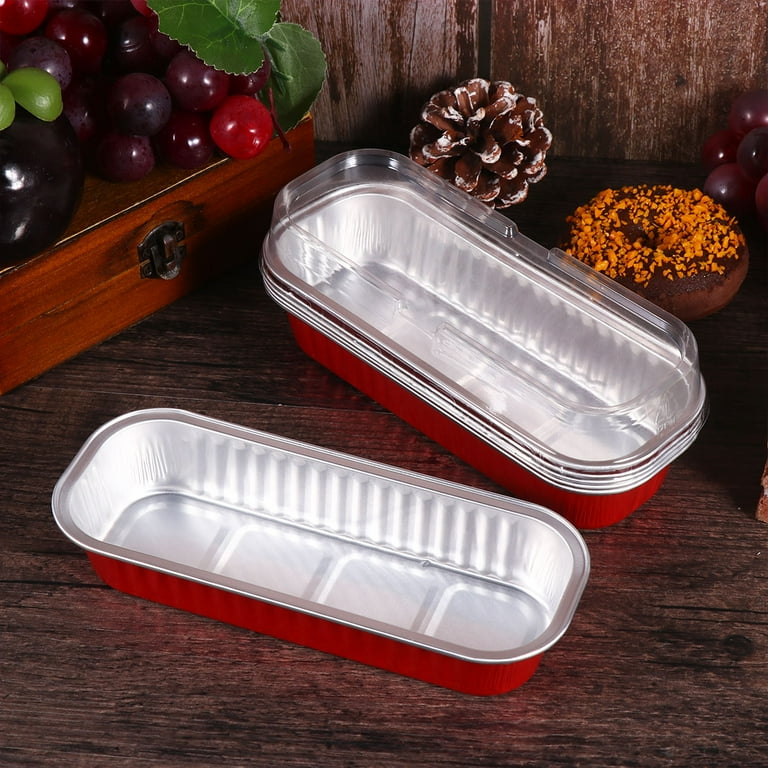 Bowl Rectangular Foil Red Con Tapa