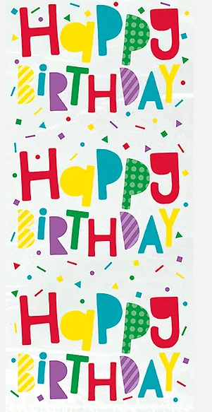 Clear with Colorful Happy Birthday Design Cello Bags 20ct