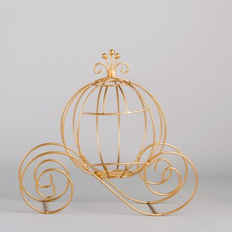 Metal Pumpkin Carriage Pequeña – Gold
