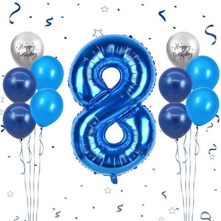 Number #8 Supershape Balloon 34" Royal Blue