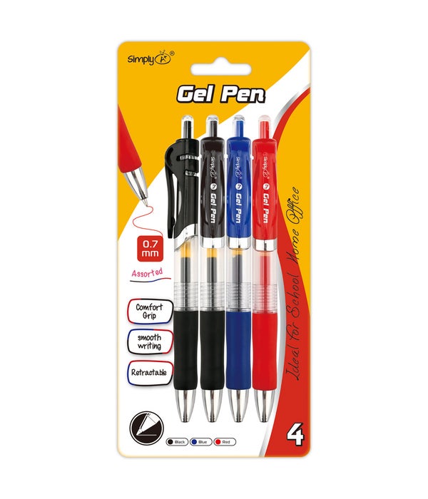 Bolígrafos Gel Pens Assorted pqt de 4