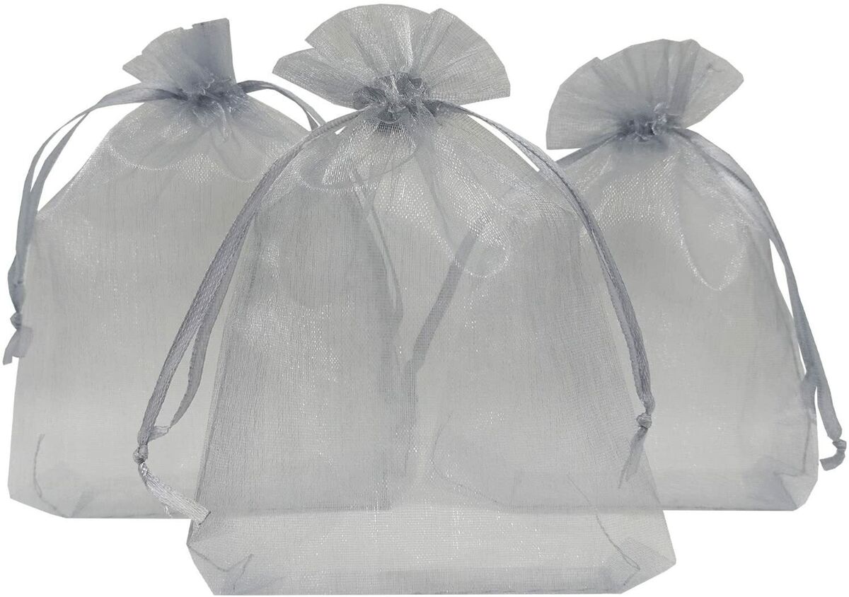 Organza Gris 5"x7" 6 pcs