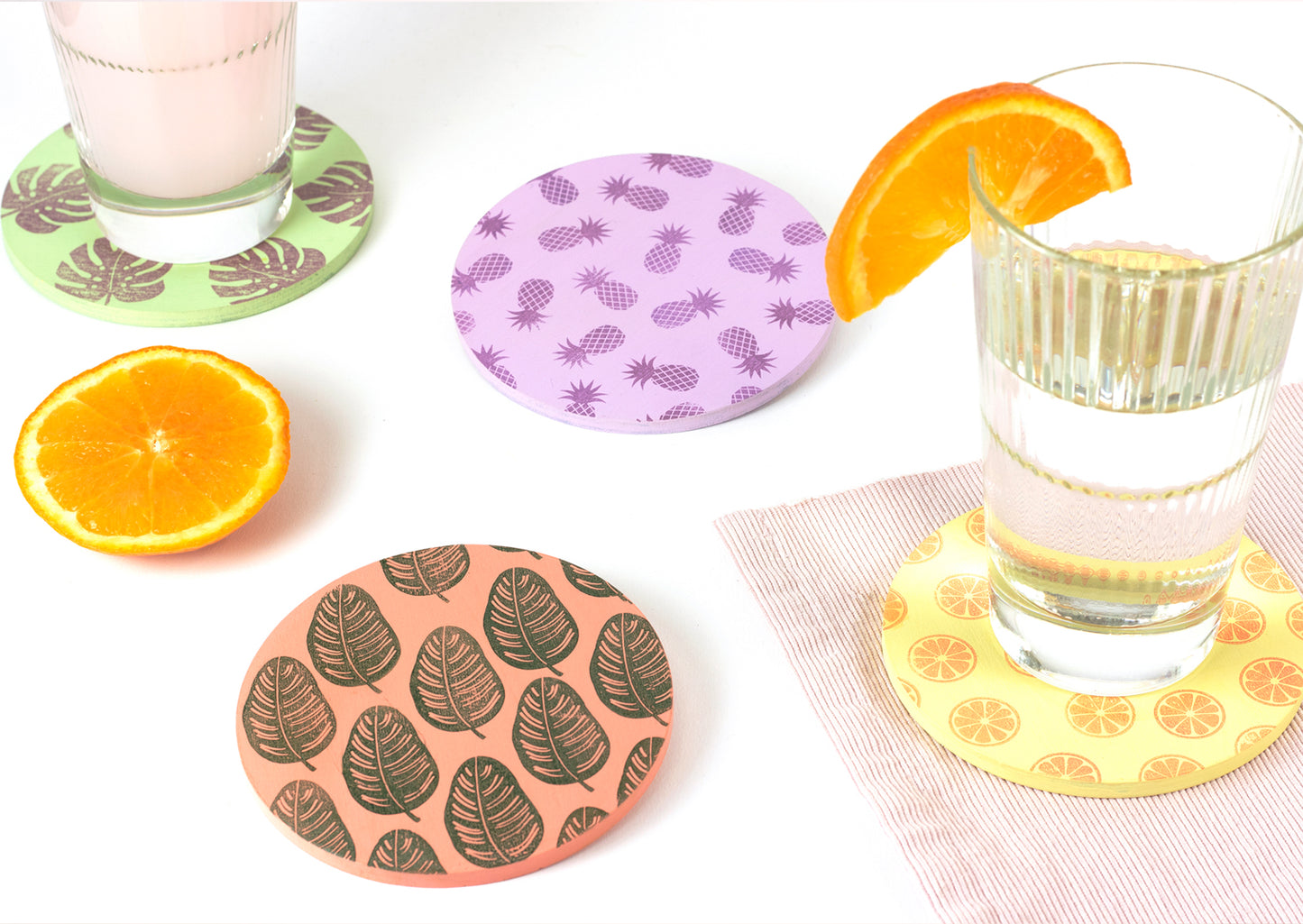 Summer Citrus Paper Coasters 8pcs