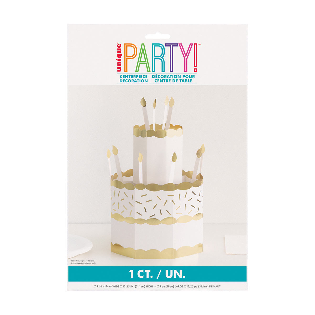 Gold Party Cake Centerpiece 1ct