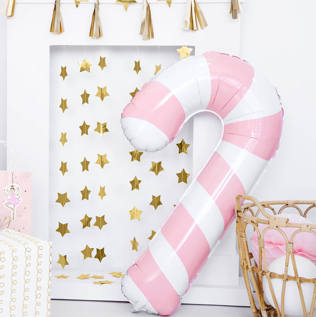 Christmas Pastel Candy Cane Foil Balloon