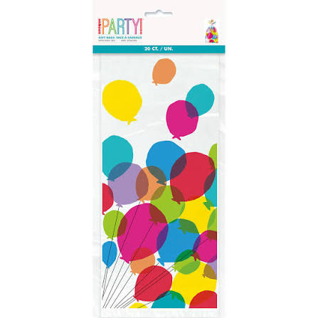 Clear with Colorful Balloons Design Cello Bags 20pcs