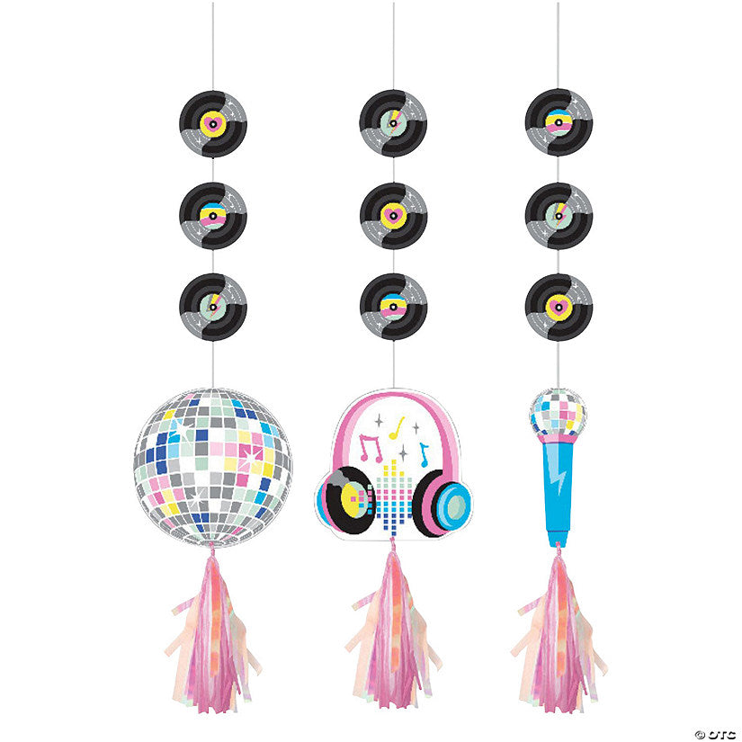 BIRTHDAY BEATS Hanging Cutouts 3pcs