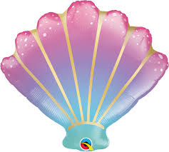 Sea Shell Mermaid Sirena Ombre Foil Balloon 21"