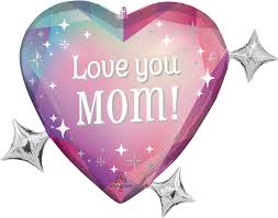 Love You Mom Gems Supershape Balloon