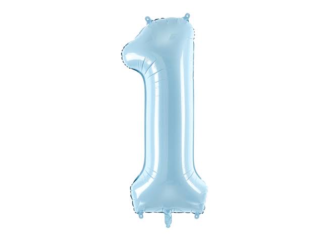 Number #1 Foil Balloon 34" Baby Blue