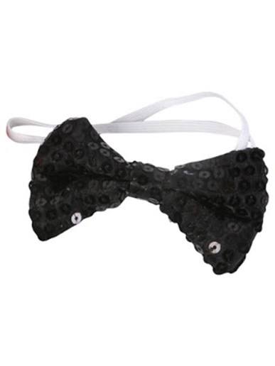 Sequin Bow Tie-Black