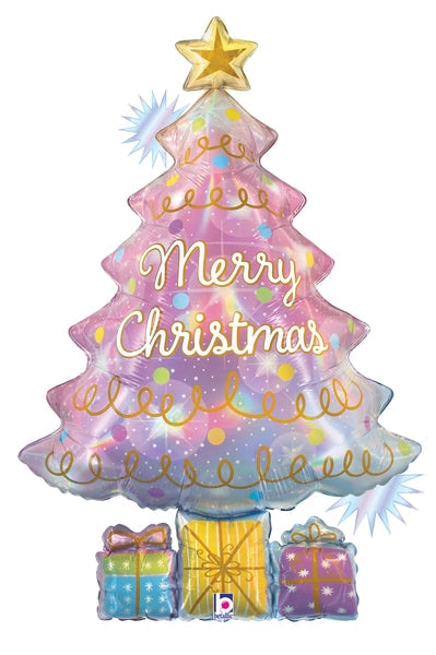 Opal Christmas Tree Holographic Foil Jumbo Balloon 39"