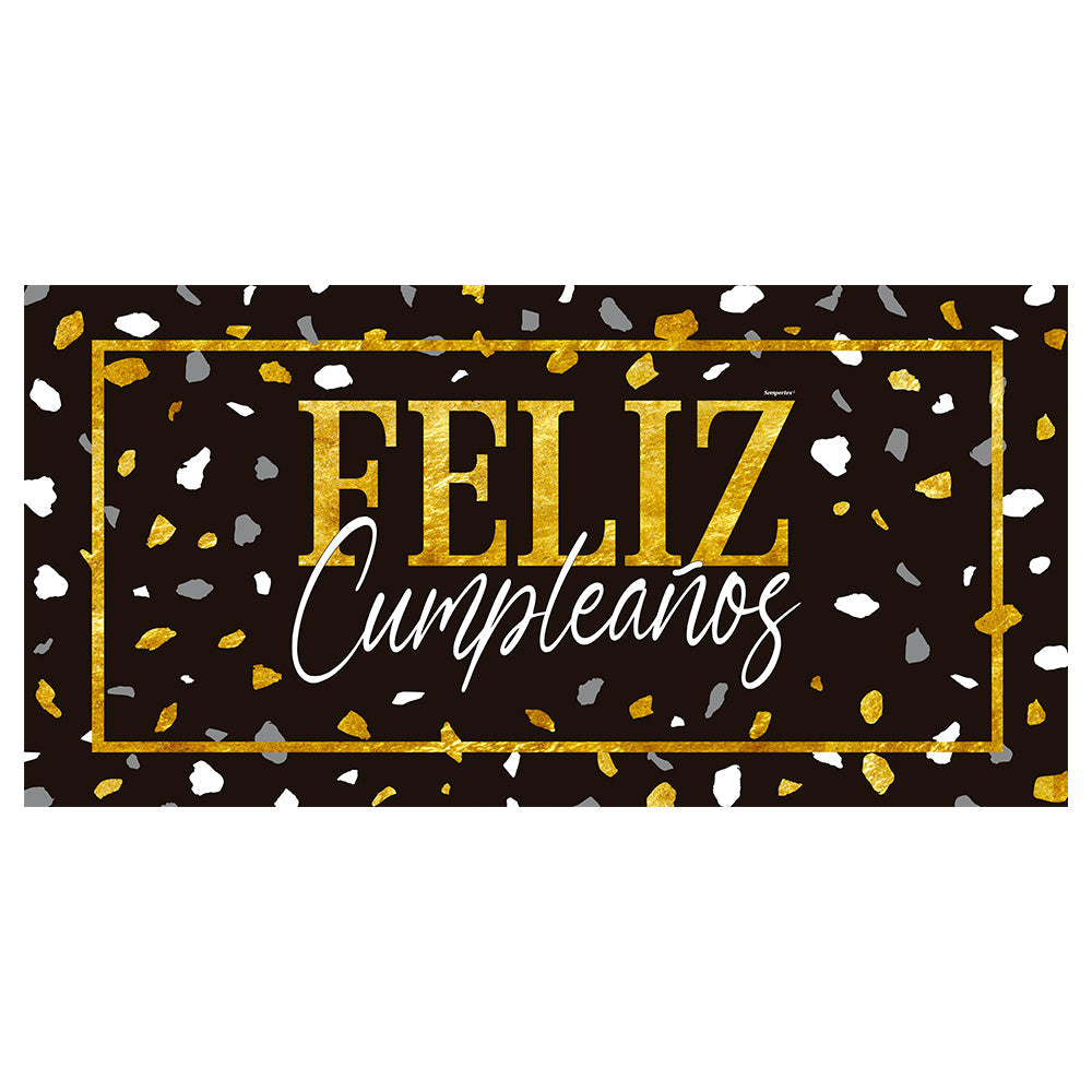 Cartel Plástico Feliz Cumpleaños Terrazo