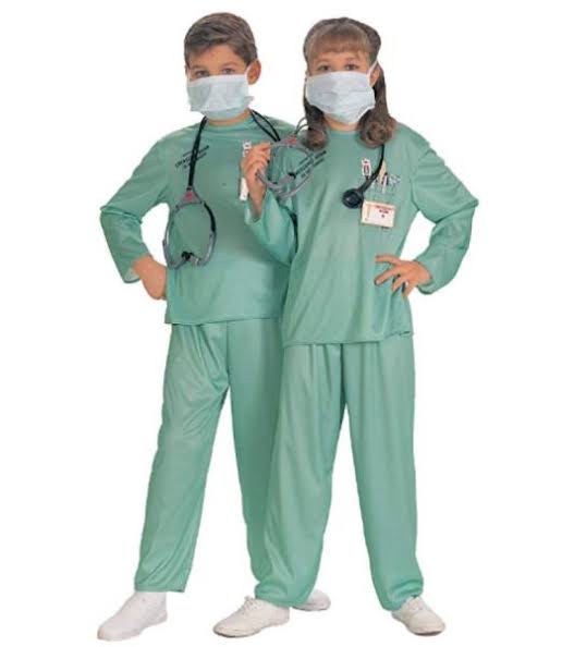 E.R. Doctor Mint Green Uniform Kids Costume