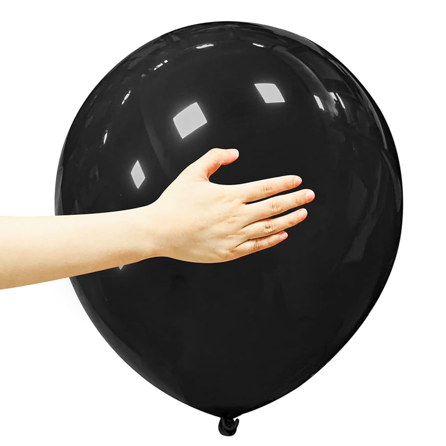 Browny Latex Balloons 18" Black 6pcs
