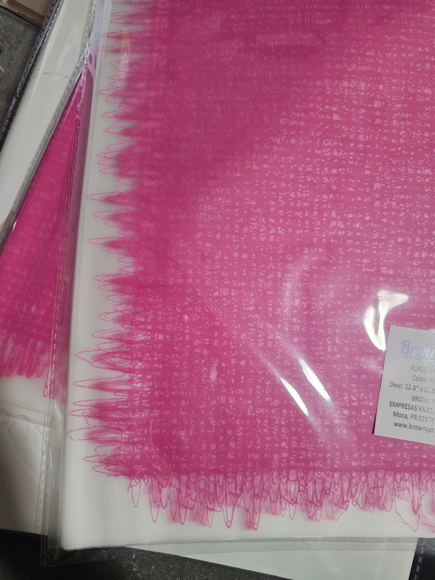 Floral Wrapping Paper Mesh 22.8" x22.8" x20 Sheet Pink