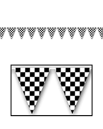 Checkered Racing Pennant Banner 12ft (x1u)