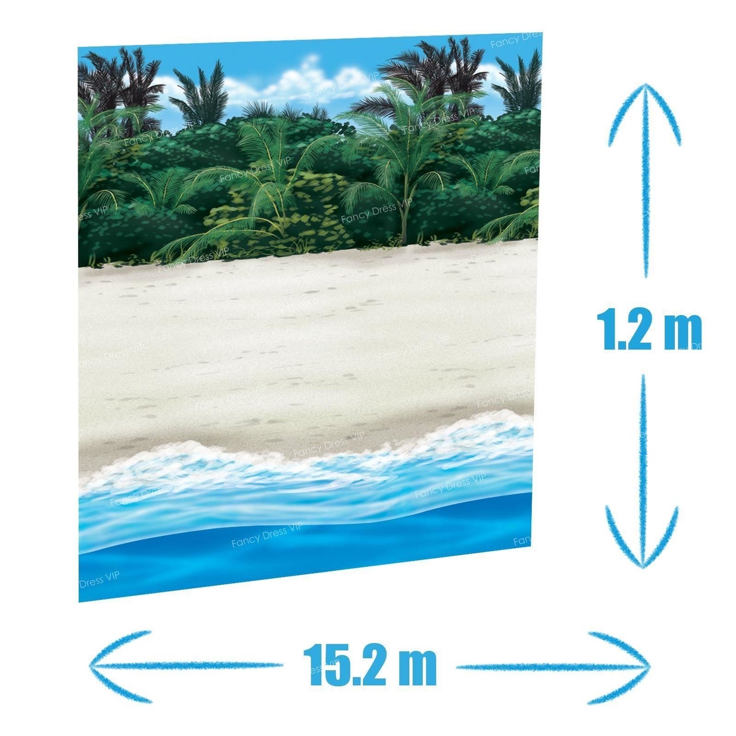 Palm Trees Luau Beach Scene Setter Theme Party Wall Backdrop Roll
