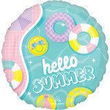 Beach Club Hello Summer Foil Balloon 18"