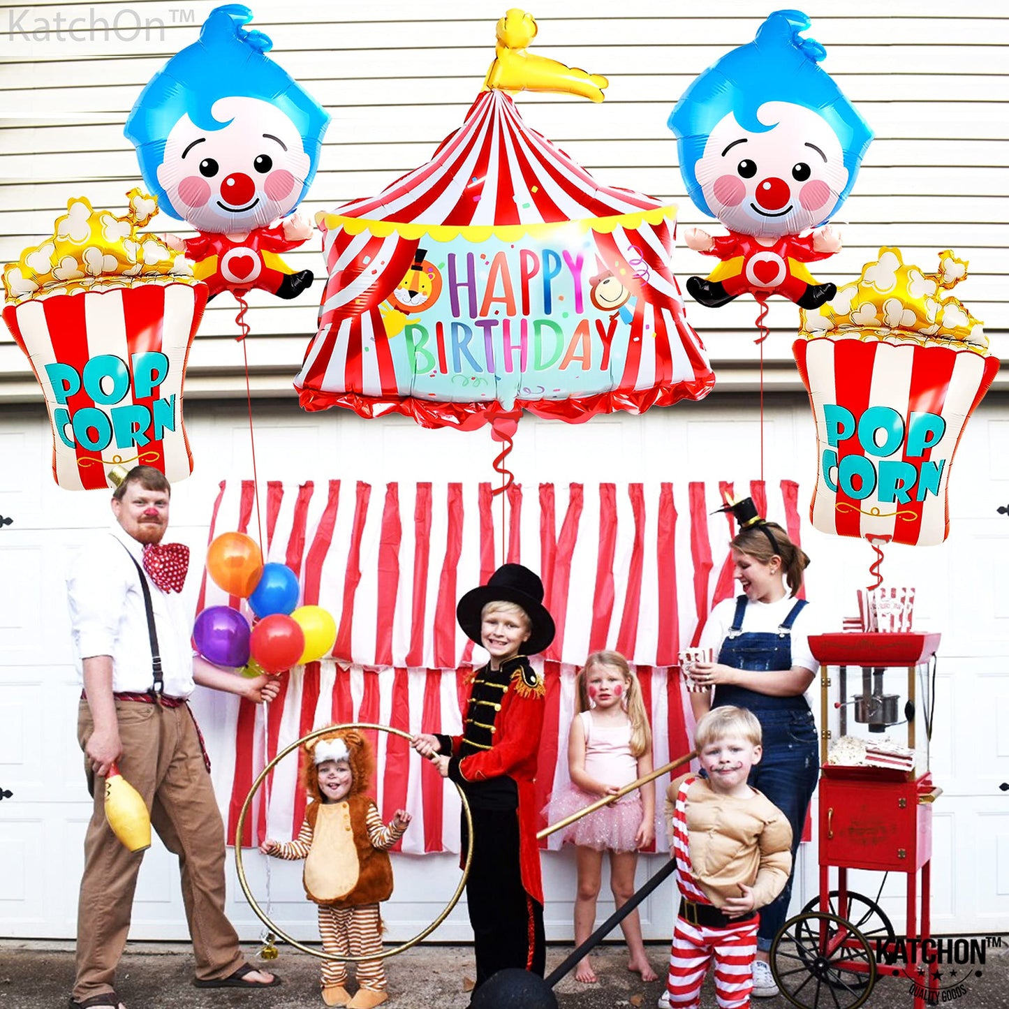 Circus Tent Happy Birthday Foil Balloon 28"