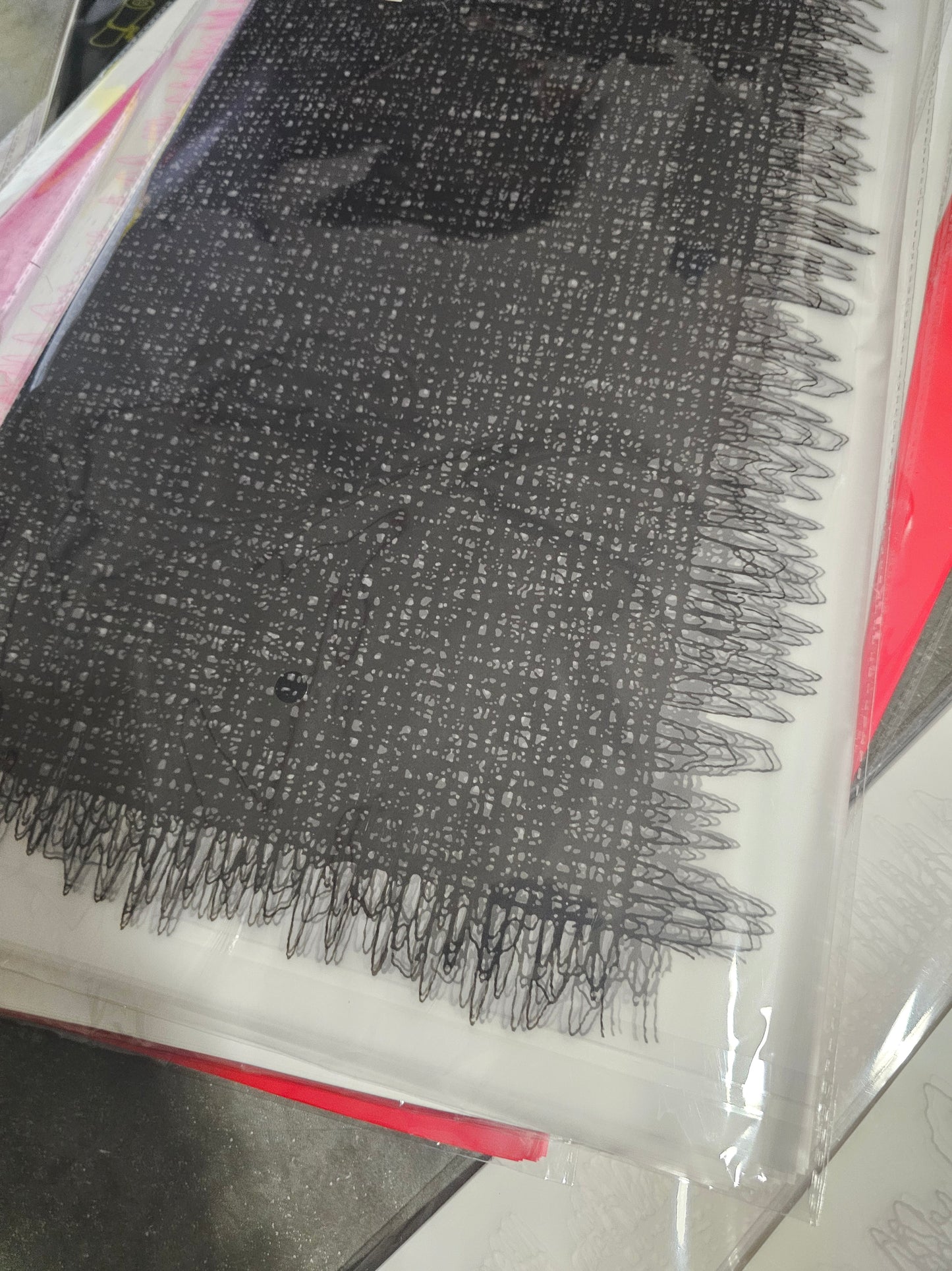 Floral Wrapping Paper Mesh 22.8" x22.8" x20 Sheet Black