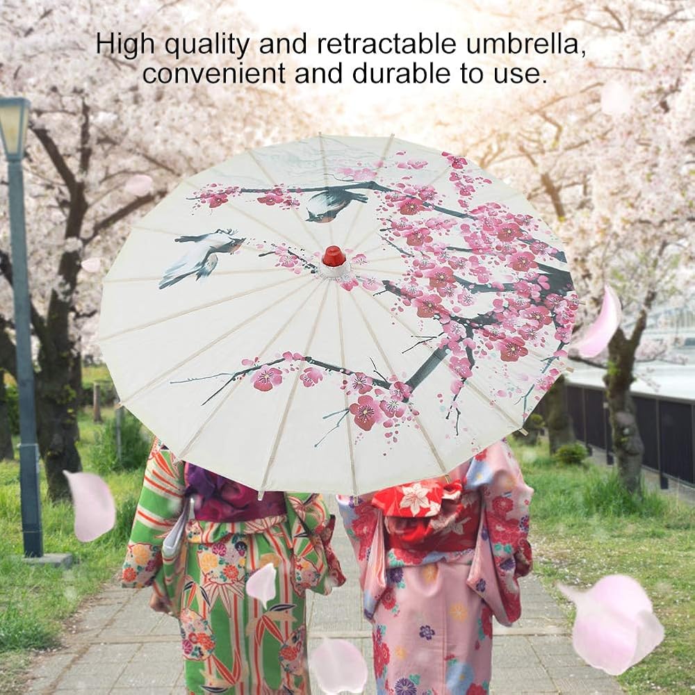 Sombrilla China (Wood Chinese Parasol White Plum Blossoms)
