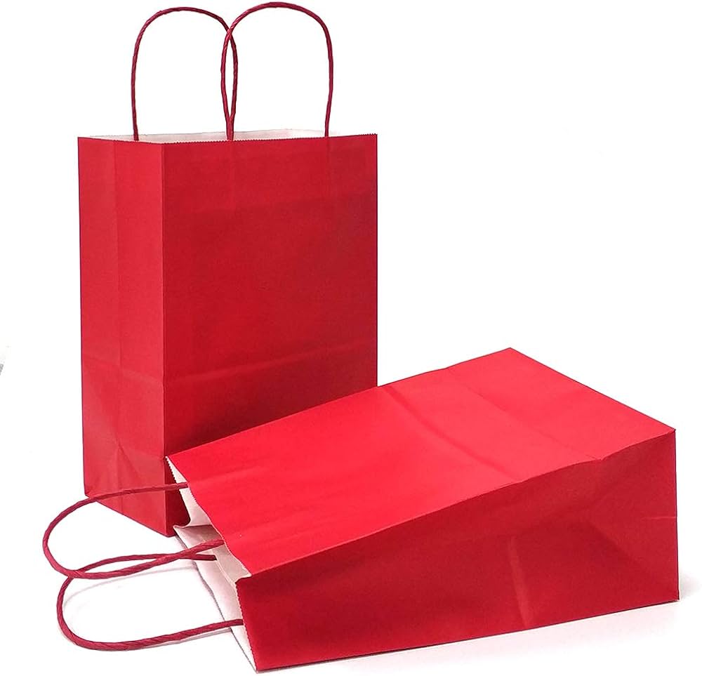 Paper Gift Bags Red 12 Pcs