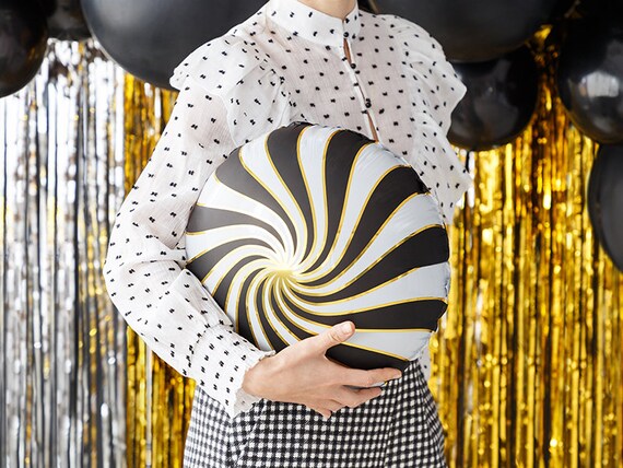 Candy Christmas Black Foil Balloon