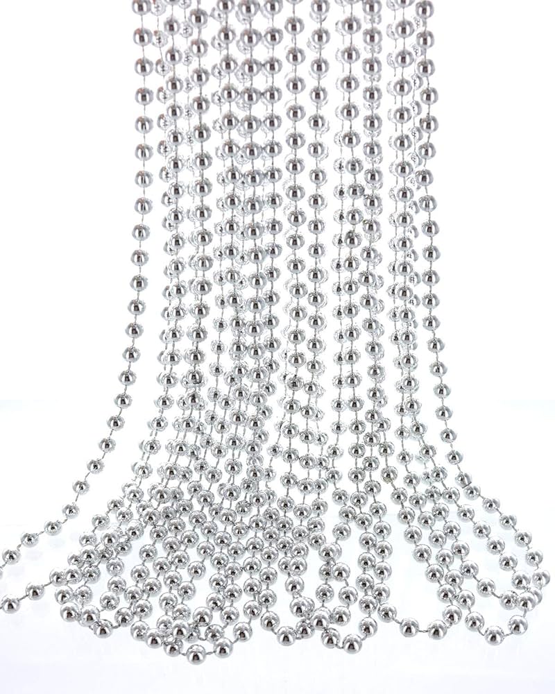 Silver Beads Necklaces 12pcs