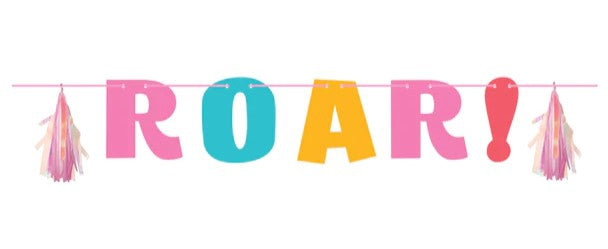 Girl Dino Party Banner 1 pcs