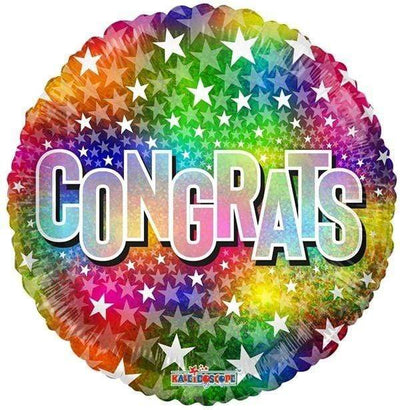 Congrats Stars Multicolor Foil Balloon 18"