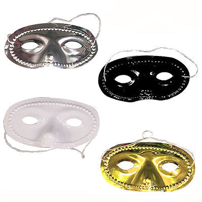 Plastic Domino Mask Assortment 12pk