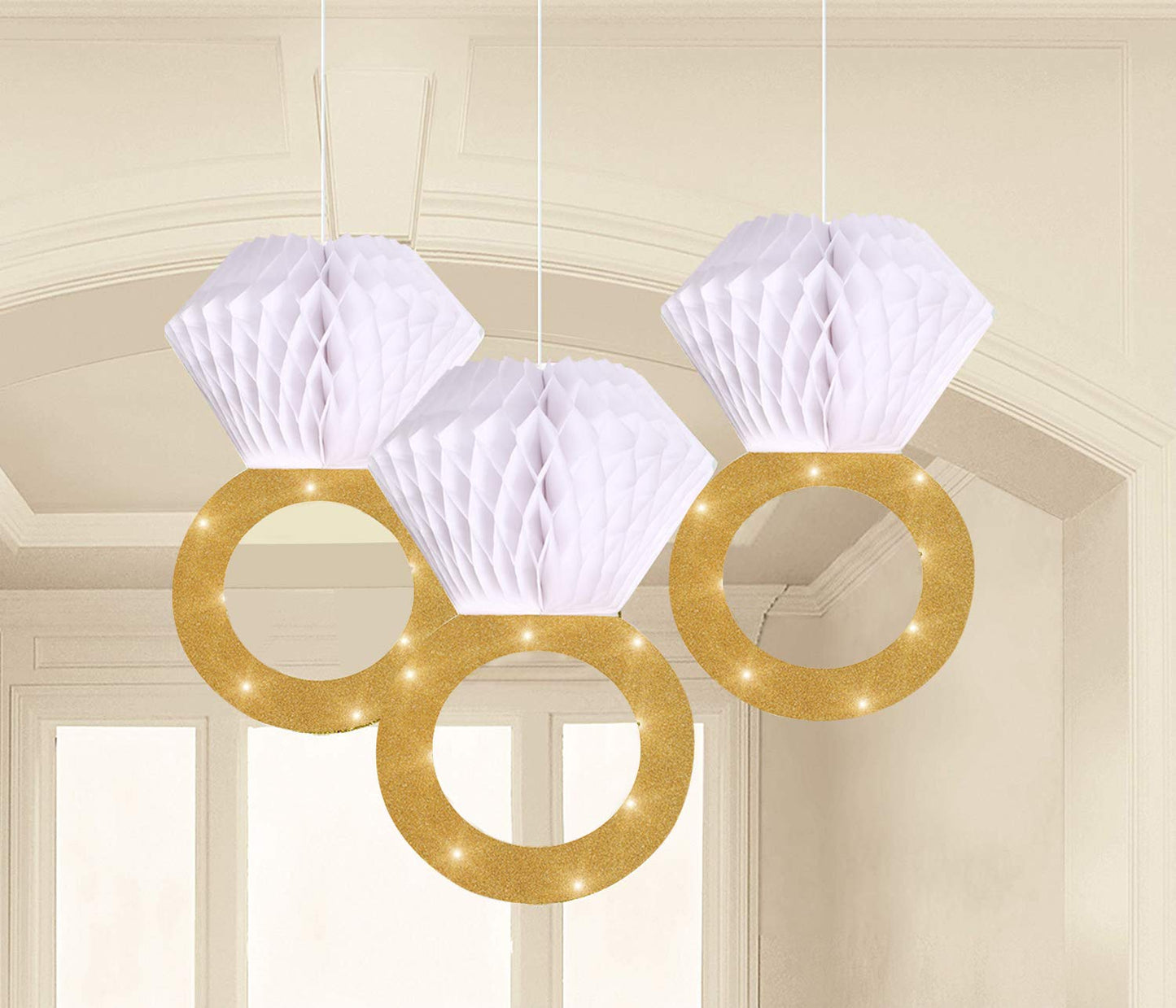Honeycomb Ring Hanging Decorative 3pcs