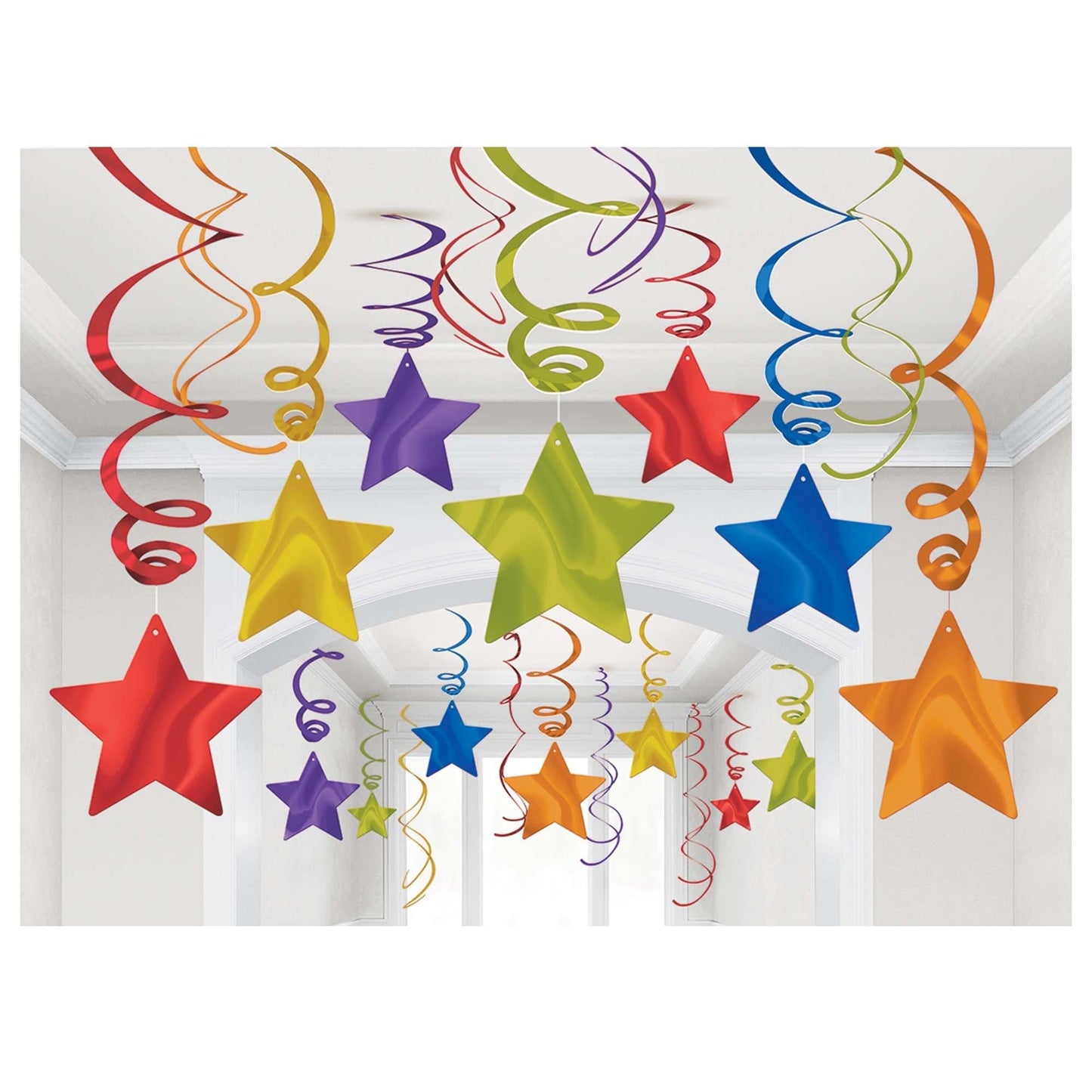 Swirl Decorations Stars 30pcs Multicolor