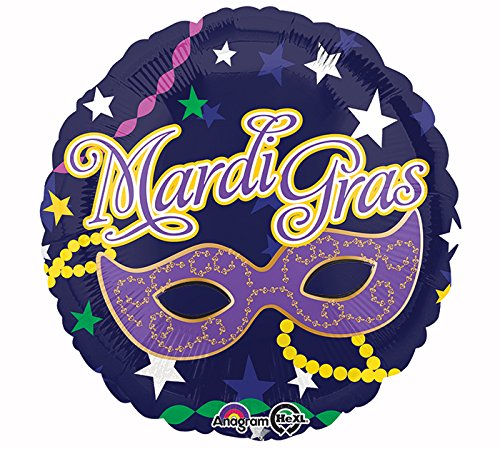 Mardi Gras Mask Foil Balloon 18"