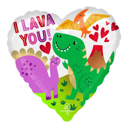 I Lava You Dinosaurs Foil Balloon 18"