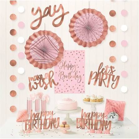 Blush Birthday Room Decorating Kit