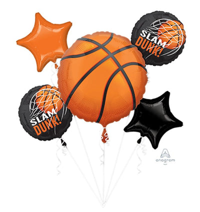 Basketball Foil Balloons Bouquet 5pcs