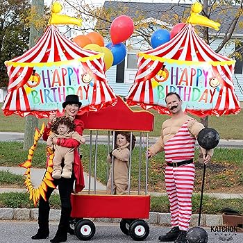 Circus Tent Happy Birthday Foil Balloon 28"