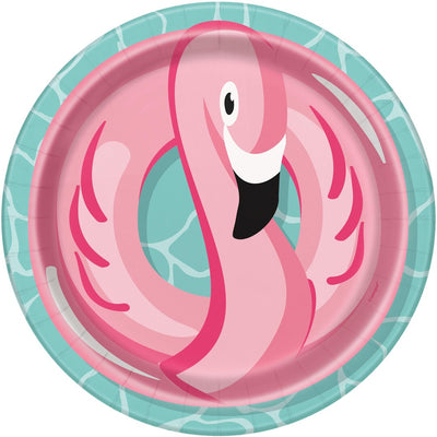 Summer Fun Flamingo Plates 9" 8pcs