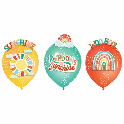 Retro Rainbow Latex Balloon Kit 12" (x6u)