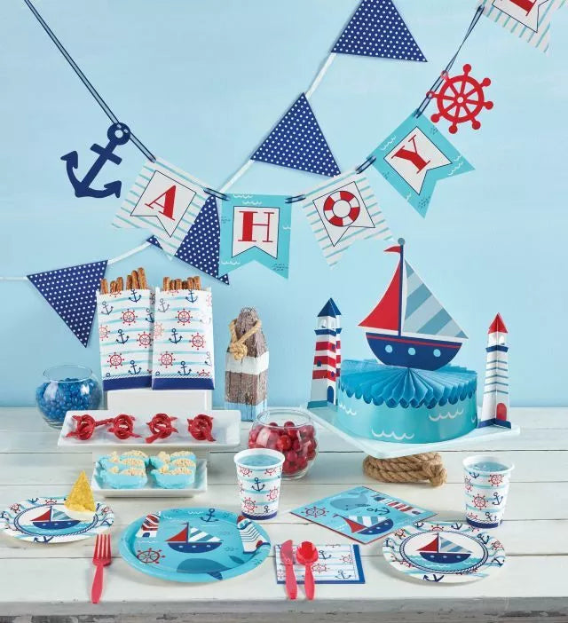 Baby Nautical Banner "Ahoy Baby" 6.2ft (x1u)