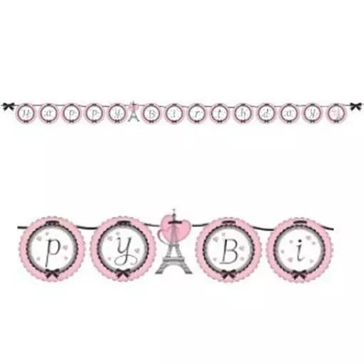 Paris Banner Happy 13th Birthday 8.5ft