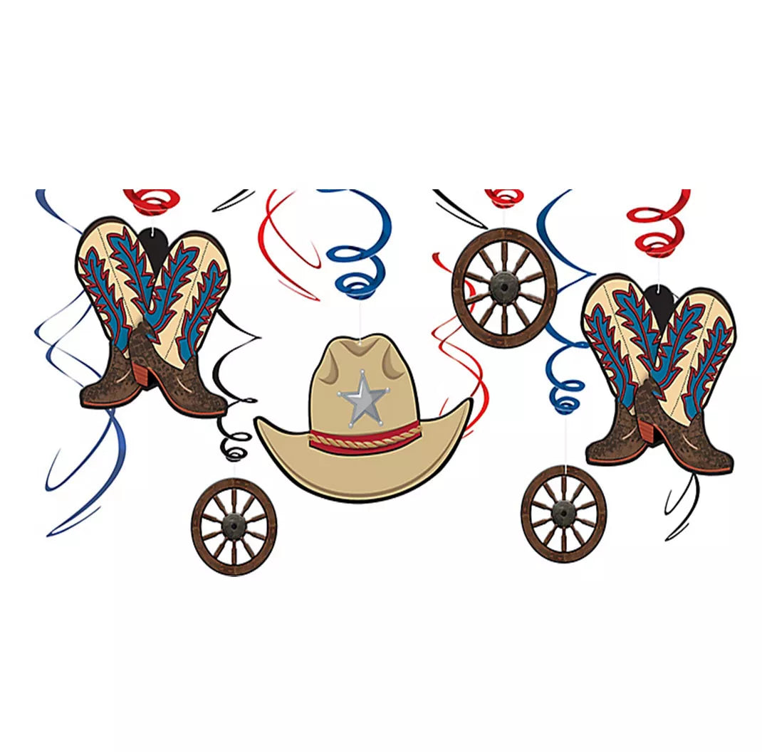Western Value Pack Swirl Decorations (x12u)