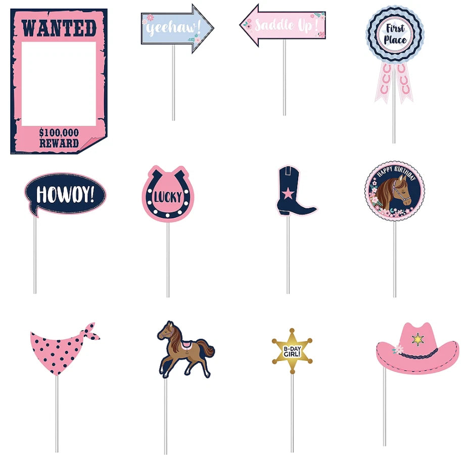 Saddle Up Horse Scene Setters Photo Props (x12u)