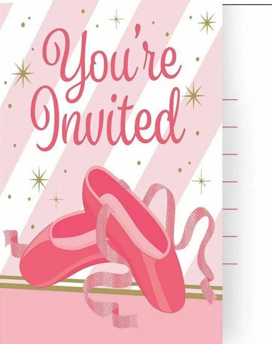 Twinkle Toes Ballet Invitaciones (x8u)