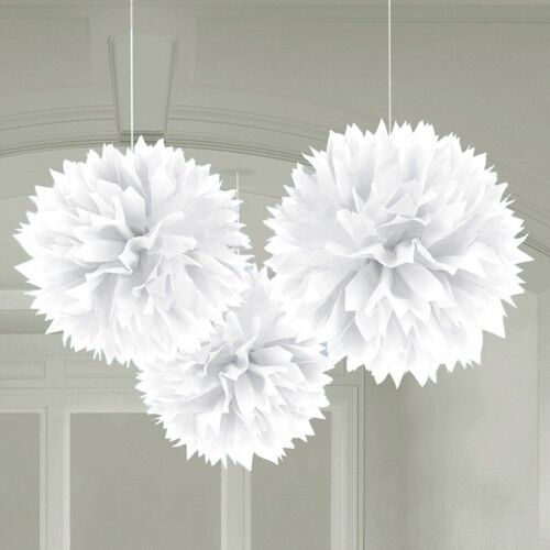 POM POM BLANCO ESPONJOSO (3 UNIDADES) COLGANTE