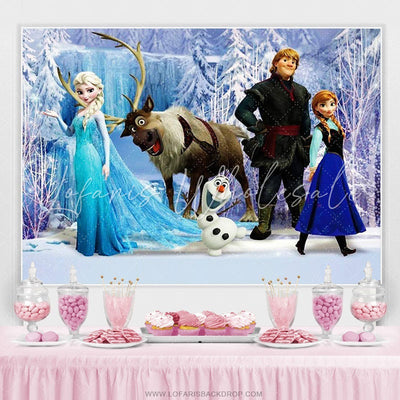 Snowy Frozen Elsa Olaf Backdrop (x1u)
