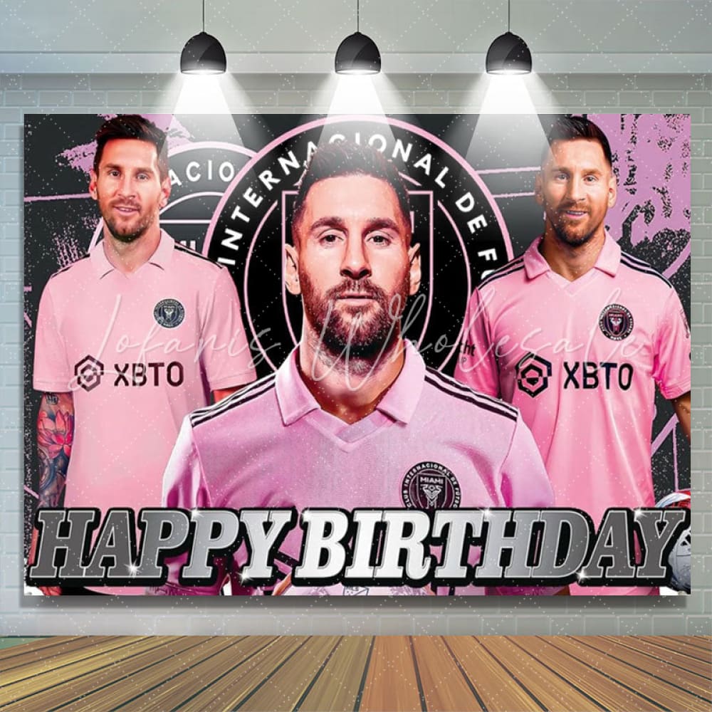 Soccer Messi Inter Miami Birthday Backdrop (x1u)