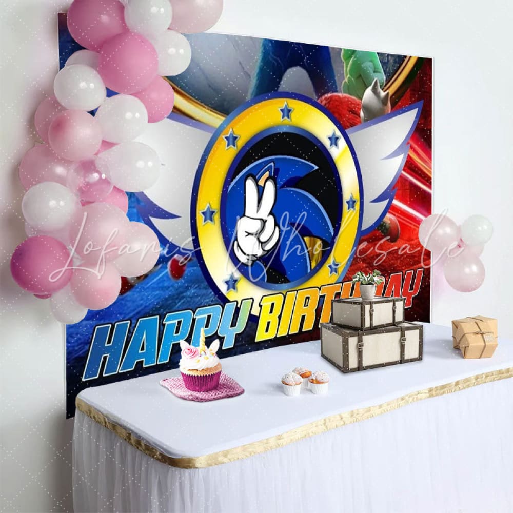 Sonic Happy Birthday Backdrop (x1u)